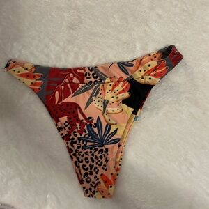 Cheetah print floral bathing suit bottoms